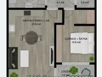 Pronájem bytu 2+kk, Praha - Ruzyně, Stočesova, 57 m2