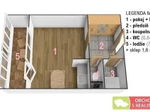 Pronájem bytu 1+kk, Praha, Bachova, 35 m2