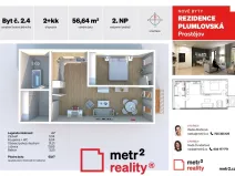 Prodej bytu 2+kk, Prostějov, Plumlovská, 60 m2