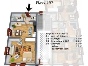 Prodej bytu 2+kk, Plavy, 53 m2