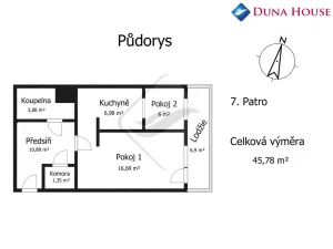 Prodej bytu 2+kk, Praha - Stodůlky, Amforová, 45 m2