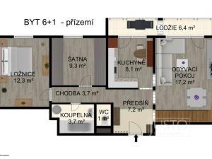 Prodej bytu 6+kk a větší, Písek - Semice, Na Stráni, 152 m2