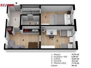 Prodej bytu 3+kk, Poniklá, 64 m2