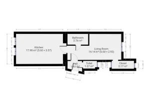 Pronájem bytu 2+kk, Praha - Libeň, Nad Kolčavkou, 39 m2
