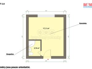 Prodej bytu 1+kk, Cheb - Horní Dvory, 20 m2