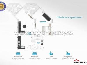 Prodej bytu 2+kk, Hurghada, Egypt, شارع البحر, 57 m2