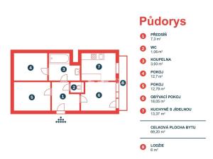 Pronájem bytu 3+kk, Benešov, Pražského povstání, 68 m2