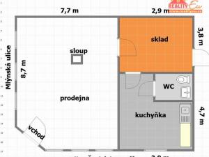 Pronájem obchodního prostoru, Náchod, Mlýnská, 96 m2