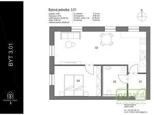 Prodej bytu 2+kk, Hořovice, 56 m2