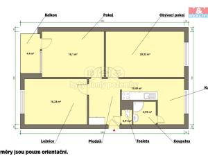 Prodej bytu 3+1, Velká Hleďsebe, Tyršova, 74 m2