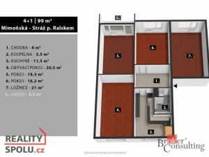 Prodej bytu 4+1, Stráž pod Ralskem, Mimoňská, 99 m2