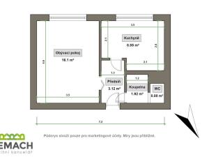 Prodej bytu 1+1, Napajedla, Nábřeží, 32 m2