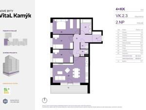 Prodej bytu 4+kk, Praha - Kamýk, Zimova, 89 m2