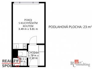 Prodej bytu 1+kk, Brno - Lesná, Halasovo náměstí, 23 m2