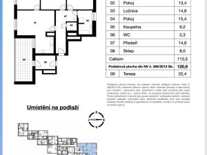 Prodej bytu 4+kk, Český Krumlov - Latrán, Za Jitonou, 121 m2