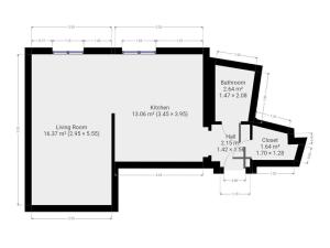Pronájem bytu 1+kk, Praha - Vršovice, Černomořská, 40 m2