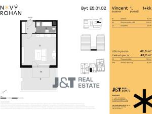 Prodej bytu 1+kk, Praha - Karlín, Libeňský ostrov, 44 m2