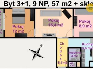 Prodej bytu 3+1, Hodonín, Družstevní čtvrť, 55 m2