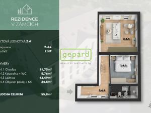 Prodej bytu 2+kk, Praha - Bohnice, V Zámcích, 55 m2