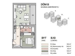 Prodej bytu 2+kk, Praha - Vysočany, Pod Krocínkou, 56 m2