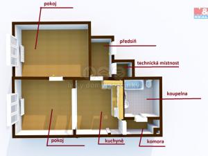 Pronájem bytu 2+kk, Děčín - Děčín IV-Podmokly, Teplická, 59 m2