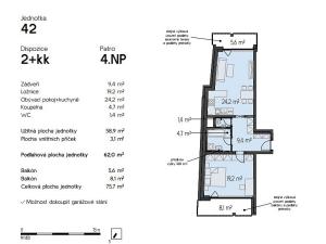 Prodej bytu 2+kk, Brno, Rybářská, 58 m2