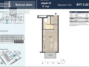 Prodej bytu 1+kk, Praha - Kbely, 27 m2