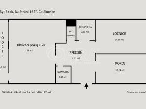 Prodej bytu 3+kk, Čelákovice, Na Stráni, 72 m2