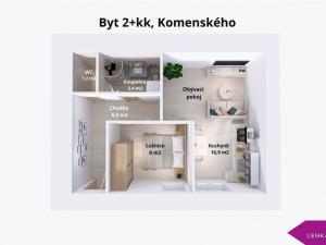 Prodej bytu 2+kk, Olomouc, Komenského, 36 m2