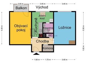 Pronájem bytu 2+1, Jindřichův Hradec, Pravdova, 58 m2