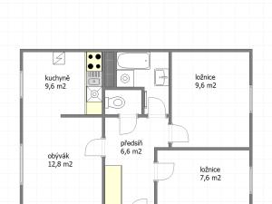 Prodej bytu 3+kk, Praha - Braník, Novodvorská, 52 m2