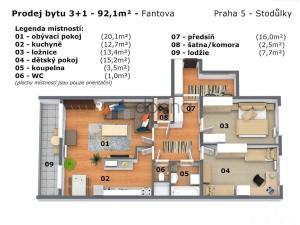 Pronájem bytu 3+kk, Praha - Stodůlky, Fantova, 92 m2