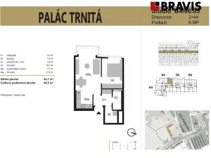 Pronájem bytu 2+kk, Brno - Trnitá, Placzkova, 48 m2