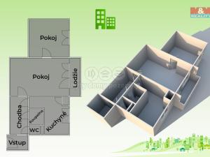 Prodej bytu 2+1, Olomouc - Hodolany, tř. Kosmonautů, 52 m2