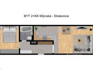 Pronájem bytu 2+kk, Strakonice - Strakonice I, Mlýnská, 41 m2