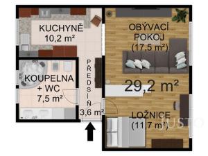 Pronájem bytu 1+1, Písek - Budějovické Předměstí, Smetanovo nám., 55 m2