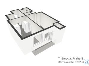 Prodej bytu 2+kk, Praha - Karlín, Thámova, 40 m2