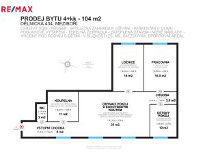 Prodej bytu 4+1, Meziboří, Dělnická, 104 m2