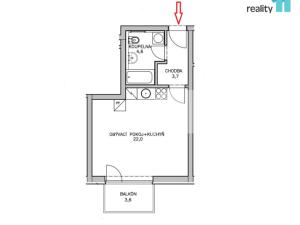 Prodej bytu 1+kk, Hostivice, Ječná, 32 m2