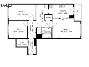 Prodej bytu 3+1, Praha - Chodov, Zdiměřická, 73 m2