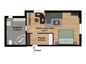 Pronájem bytu 1+kk, Starý Jičín - Vlčnov, 49 m2