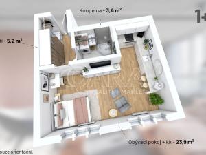 Prodej bytu 1+kk, Praha - Košíře, Na Zámyšli, 34 m2