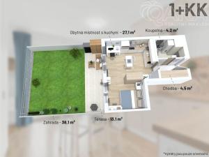 Prodej bytu 1+kk, Praha - Horní Měcholupy, Mantovská, 38 m2