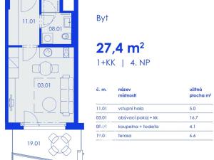 Prodej bytu 1+kk, Praha - Strašnice, Ramonova, 27 m2