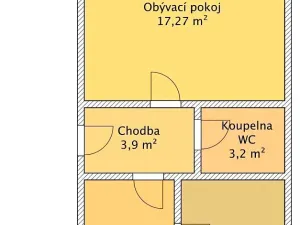 Pronájem bytu 2+1, Trhové Sviny, Nové město, 46 m2