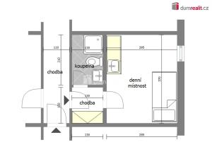 Pronájem bytu 1+kk, Neratovice - Mlékojedy, Hlavní, 16 m2