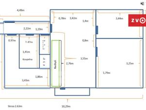 Pronájem bytu 3+1, Otrokovice - Kvítkovice, Hlavní, 68 m2