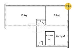 Prodej bytu 2+1, Borovany, Nová, 64 m2