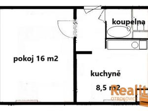 Pronájem bytu 1+1, Otrokovice, Luční, 33 m2