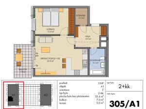 Prodej bytu 2+kk, Praha - Prosek, Nad Krocínkou, 59 m2